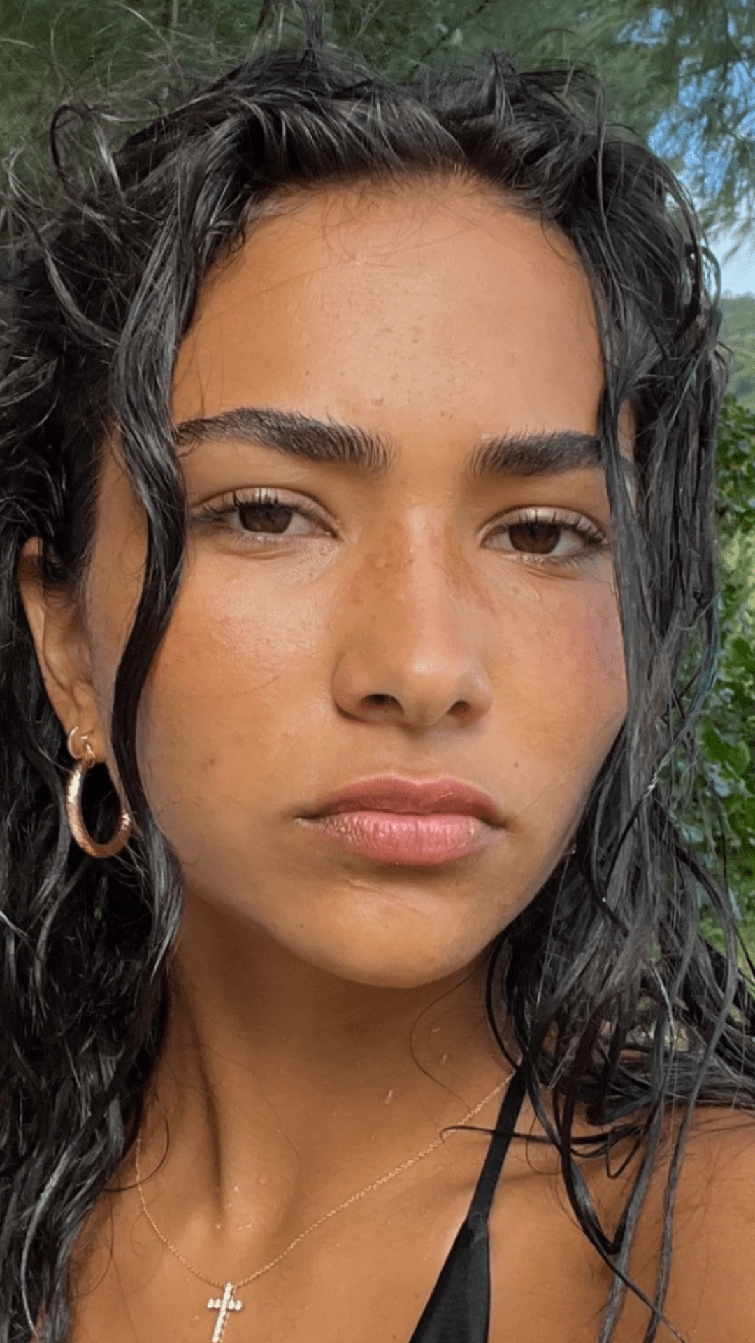 Selfie of girl with clear, glowing skin