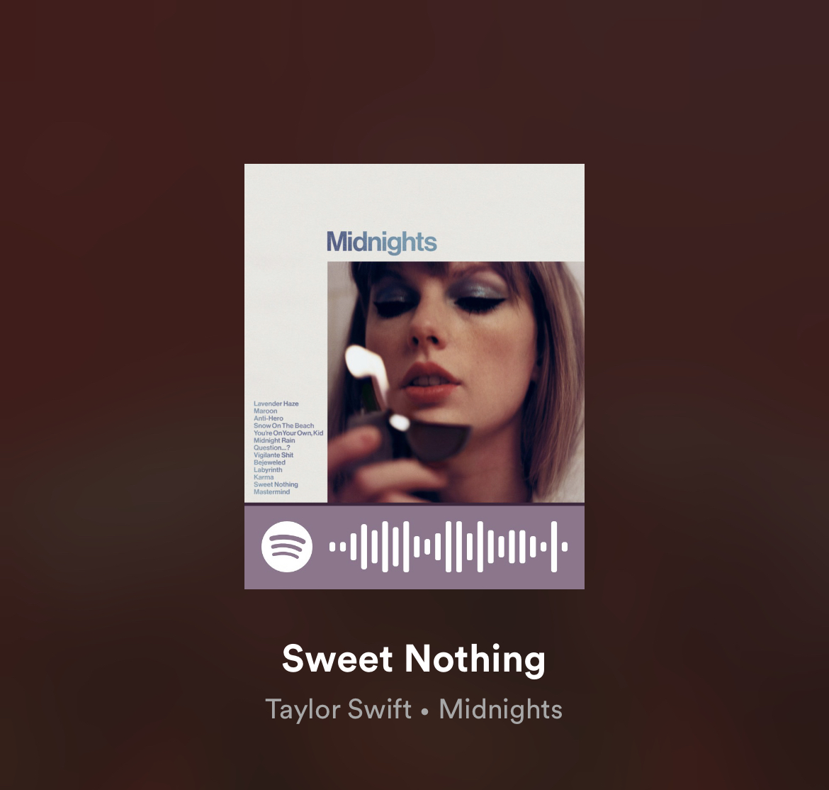 Sweet Nothing by Taylor Swift