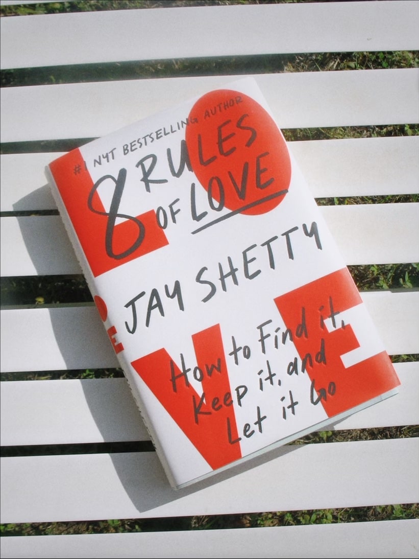 Photo of Jay Shetty's new book, 8 Rules of Love
