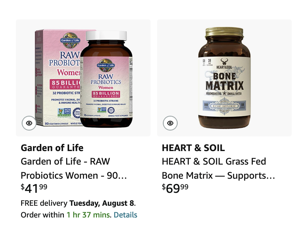 stock images of Garden of Life Women's Daily Probiotic and Bone Matrix by heart and soil